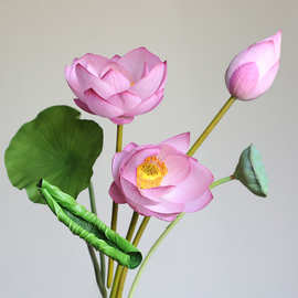 高档仿真荷花好运莲莲花束装饰摆件客厅餐桌花莲蓬假花仿真花摆设