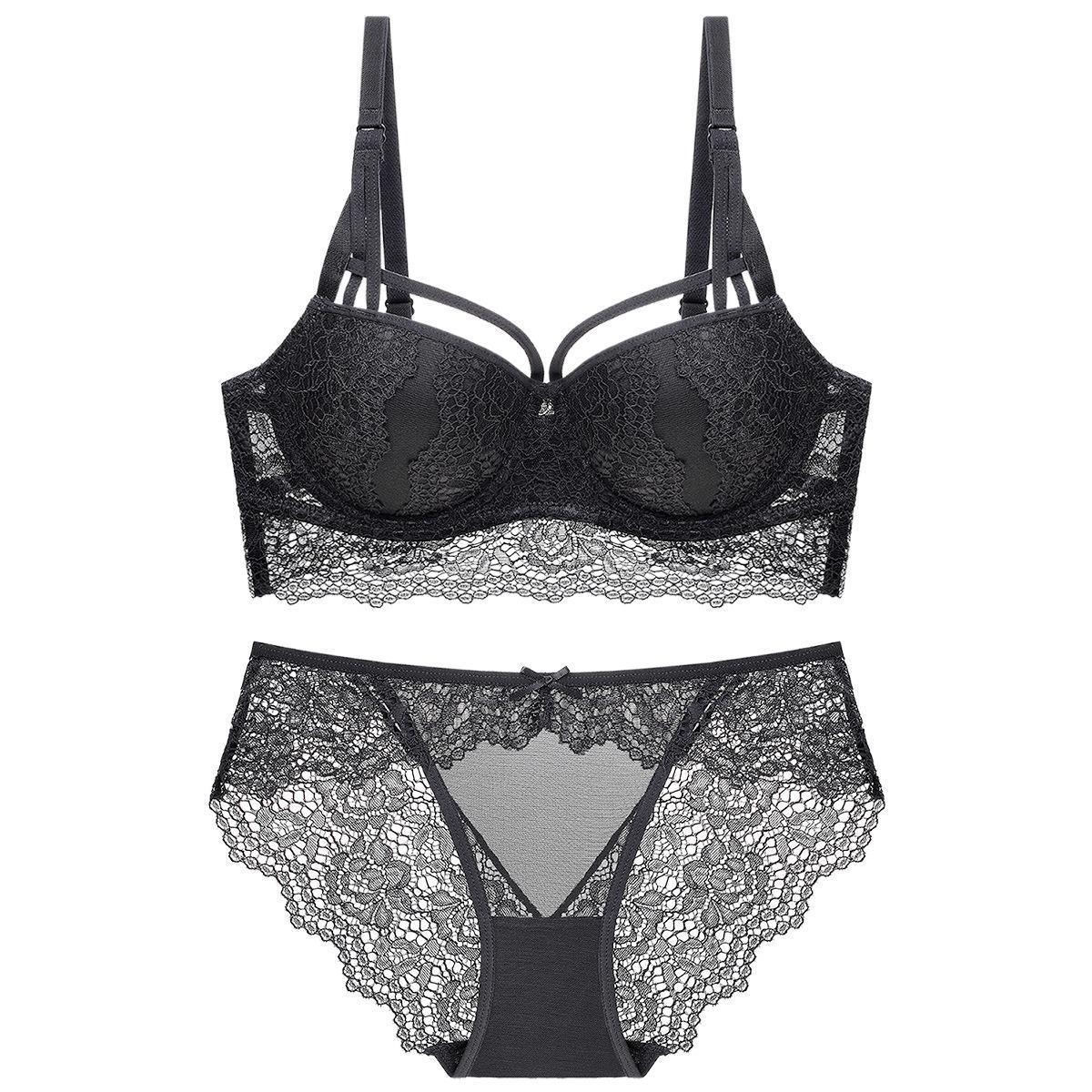 Sexy gathering upper support women's underwear, girl's bra, bra set, comfortable lace_voghion.com