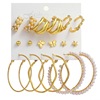 Metal earrings from pearl, set, fashionable advanced accessory, suitable for import, punk style, high-quality style