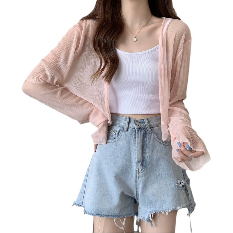 Летний новый тонкий солнцезащитный крем Универсальный вязаный кардиган дизайн Супер Фея тонкий солнцезащитный крем с длинным рукавом пальто