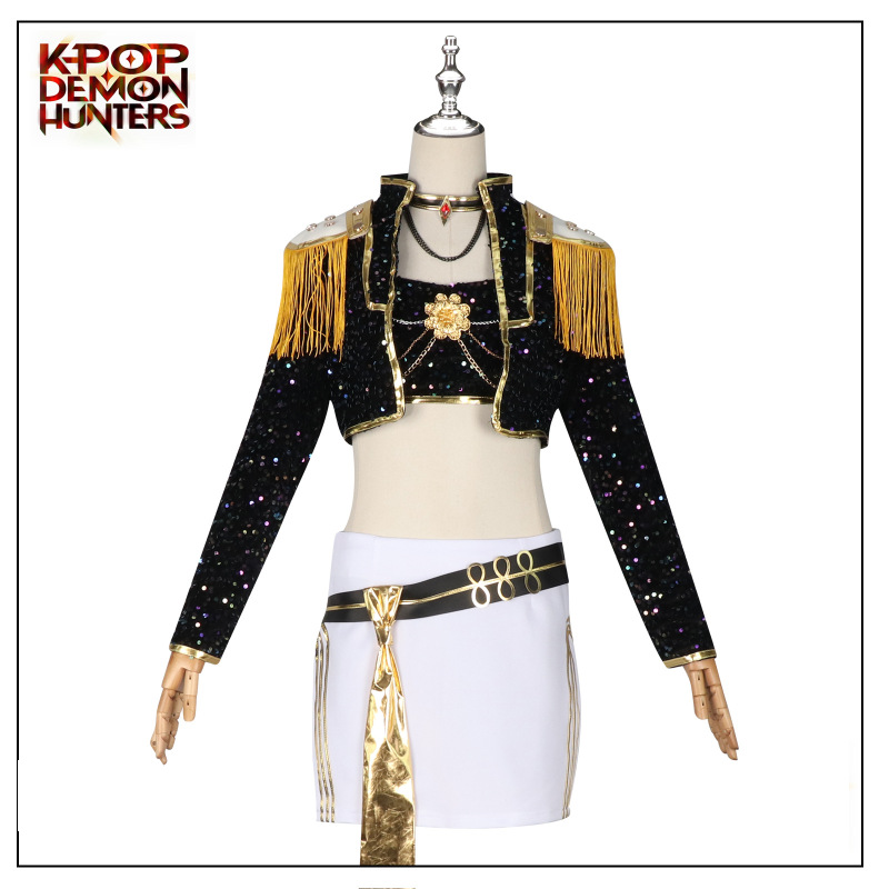 动漫热门影视表演服k-pop猎魔女团cosplay鲁米佐依米拉黑金表演服|undefined