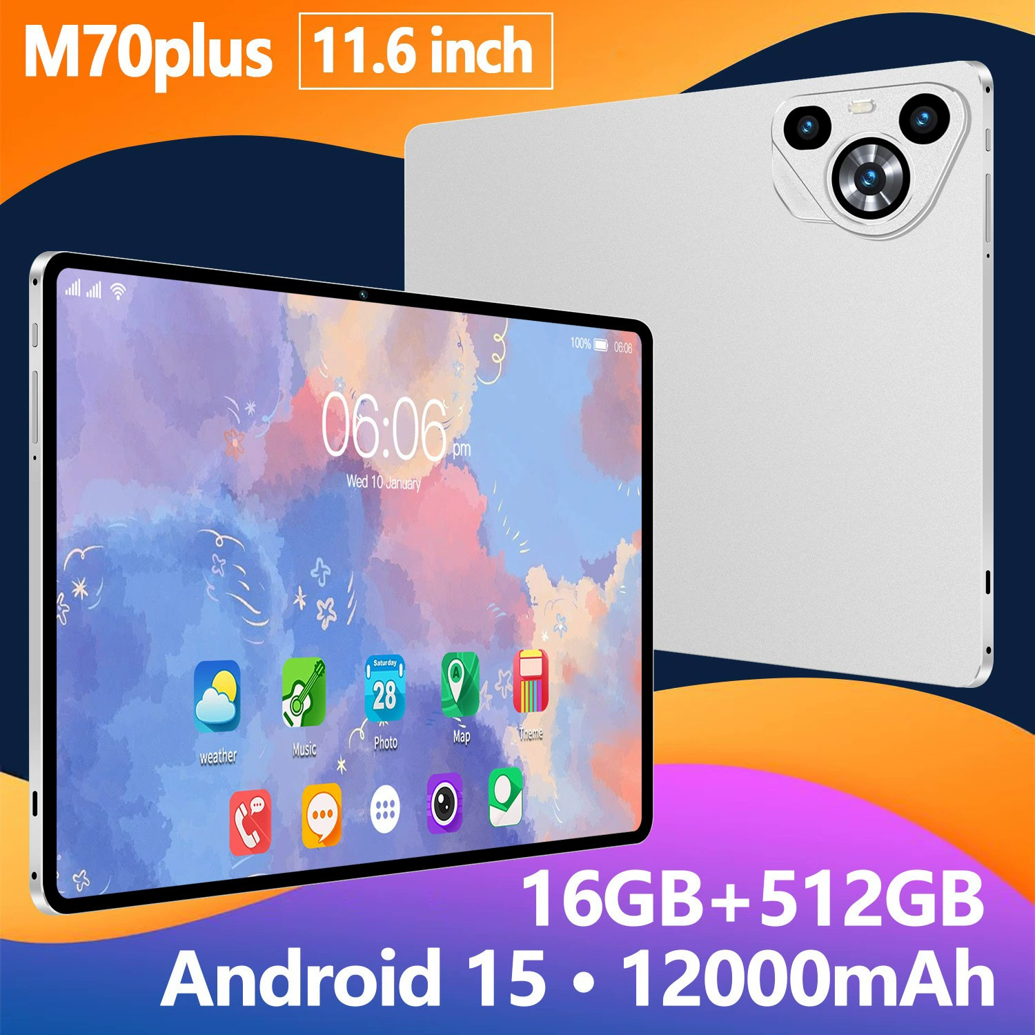 Планшет-ноутбук, 10" Android, 70plus