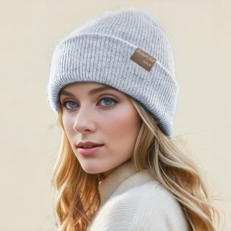 Knitted Beanie For Women, Warm Winter Hat With Ear Protection_voghion.com