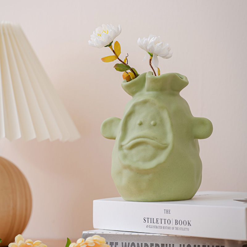 鳳陽堂陶瓷花瓶工藝品瓷電視櫃玄關擺件多彩啞光素燒白色簡約花瓶