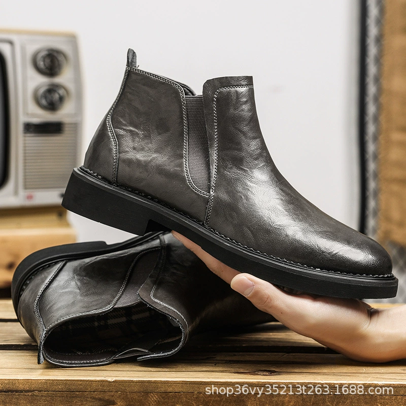 Сапоги Челси мужские зимние новые кожаные сапоги Martin помогают педали повседневные сигаретные сапоги мотоцикла