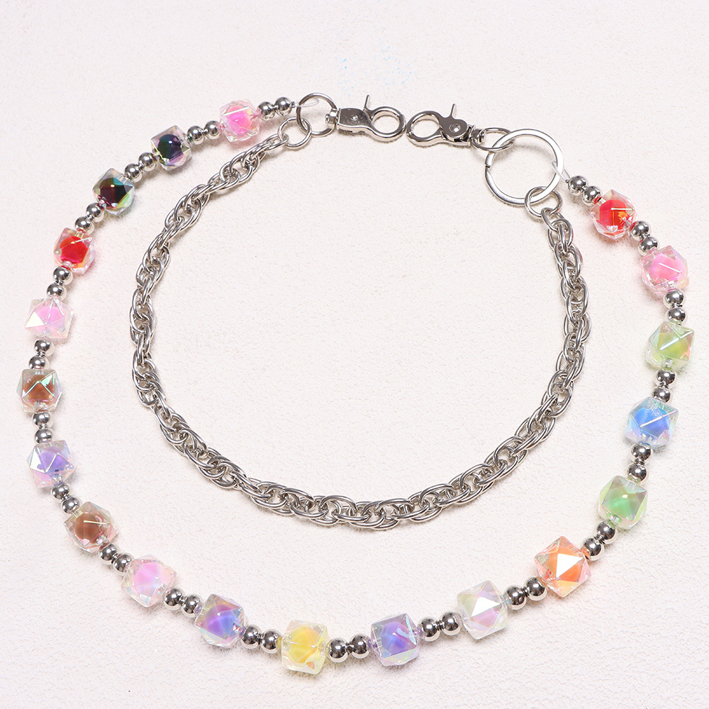 Double Layer Beaded Waist Chain For Men Dopamine Candy Style_voghion.com