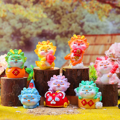 Guan Chao INS lucky dragon plush toy trendy blind box gift resin decoration office desk accessory