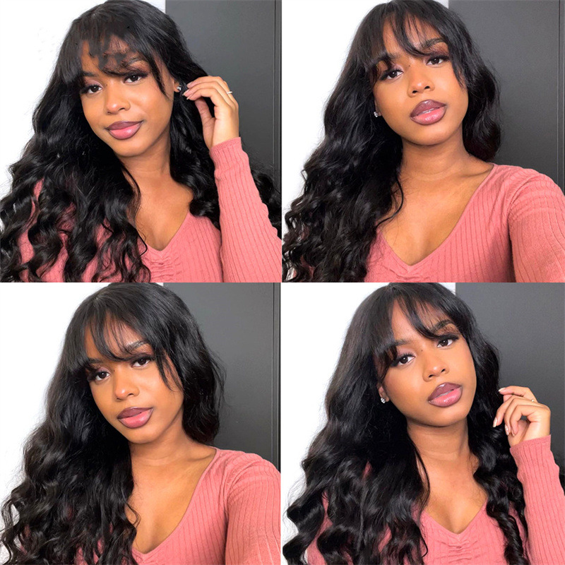 Synthetic wig New women's straight bangs hair rose net matte silk long curled wig headband_voghion.com