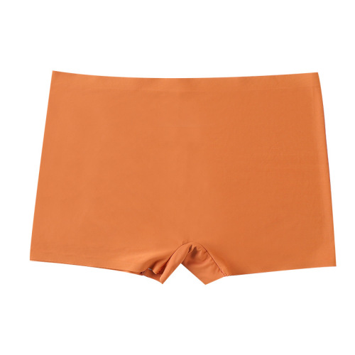 Ice silk boxer seamless underwear for women, pure cotton crotch, mid-waist, four-corner safety pants, safe and anti-exposure, summer thin style