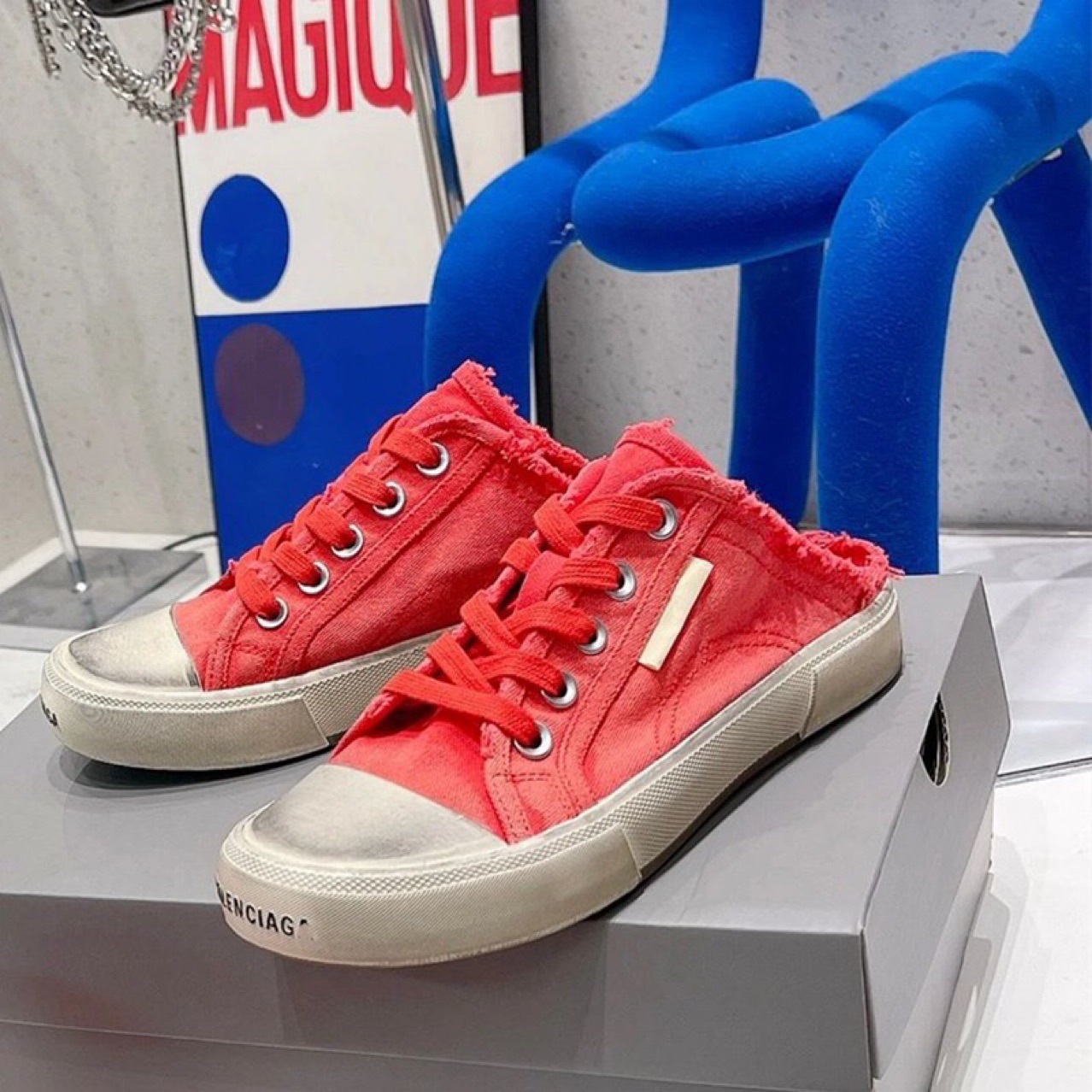 Unisex Casual Canvas Schuhe Pariser Retro Distressed Schnürer_voghion.com