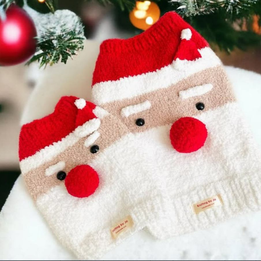 Otoño y invierno nuevo lindo suéter de Santa Claus sin mangas vestido de vacaciones para mascotas perros y gatos pequeños y medianos ropa image 2