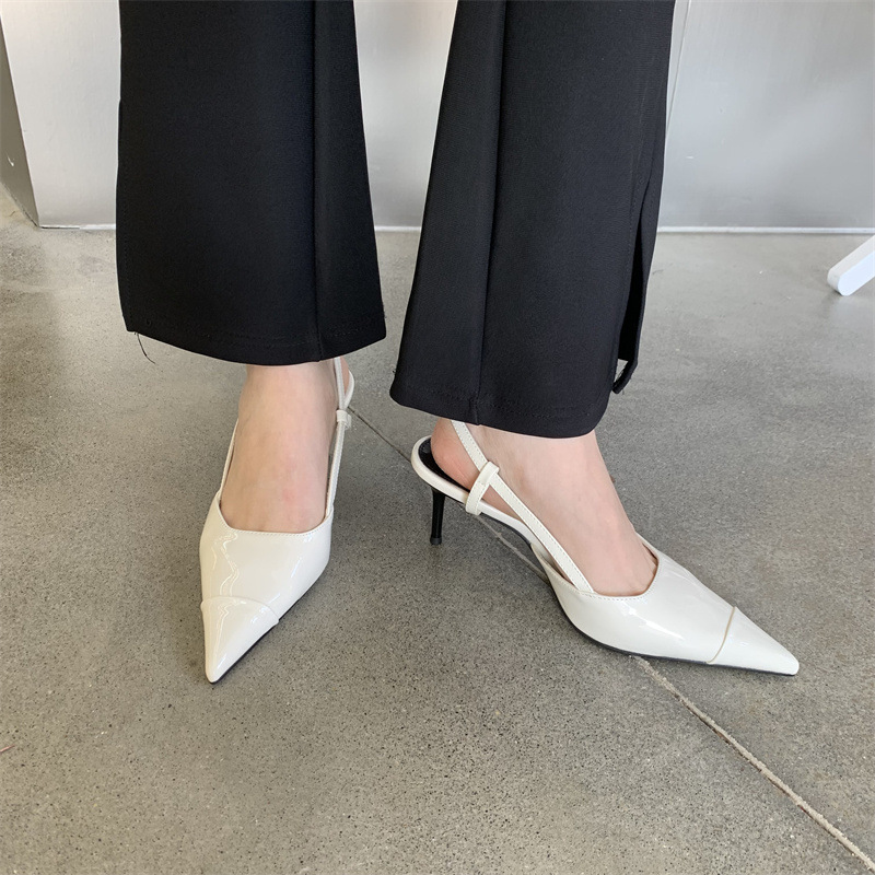 2024 nuovo autunno e l'estate scarpe a spillo francesi con punta a punta temperamento dorato sandali cavi con punta a punta per le donne tacchi alti_voghion.com