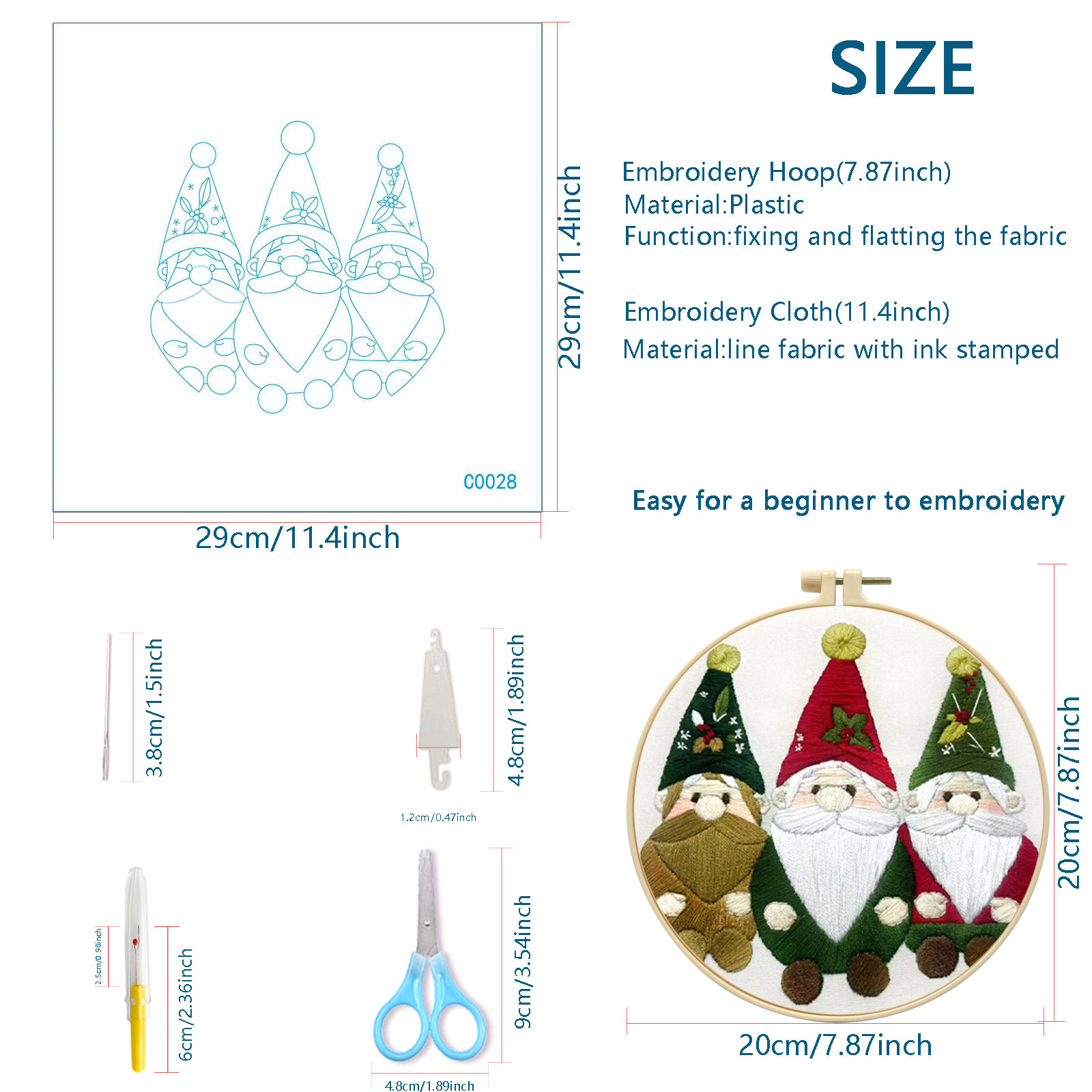 Navidad transfronteriza nuevos productos bordados DIY material de tela artesanal paquete de colgante fábrica de decoración del hogar en stock