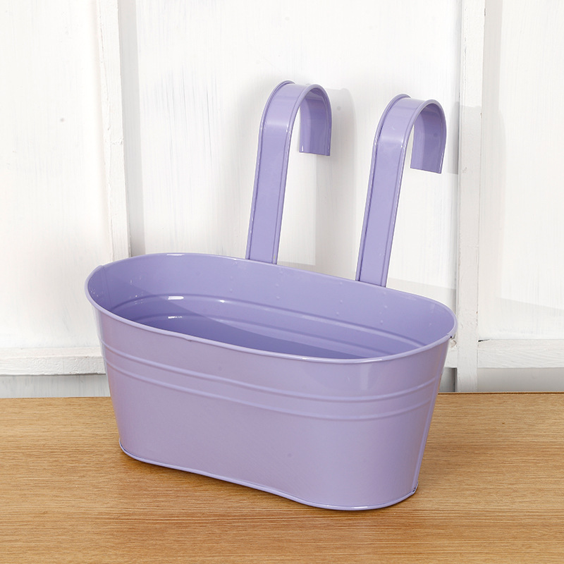 Selección estricta de hierro fundido colgando balcón barril de hierro colgando balcón colgando barril de metal