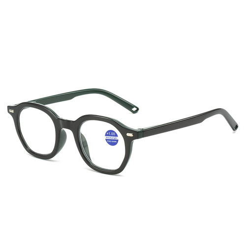 European and American Fashion Anti-blue Light Polygon Reading Glasses for Seniors, Vintage High Definition Factory Wholesale Reading Glasses