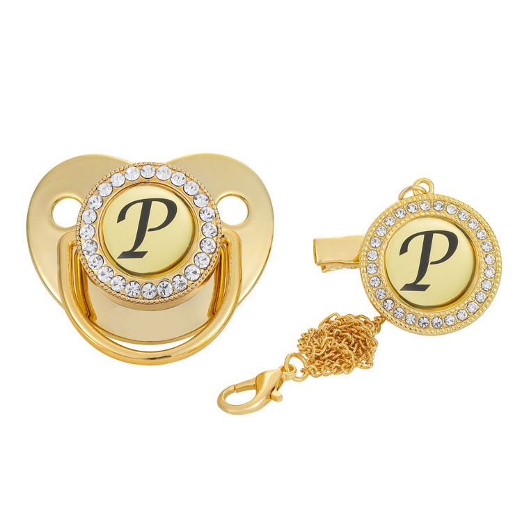 Venta caliente transfronteriza bebé destete chupete Diamante de alta calidad Golden Baby Point Diamond comodidad jugar boca