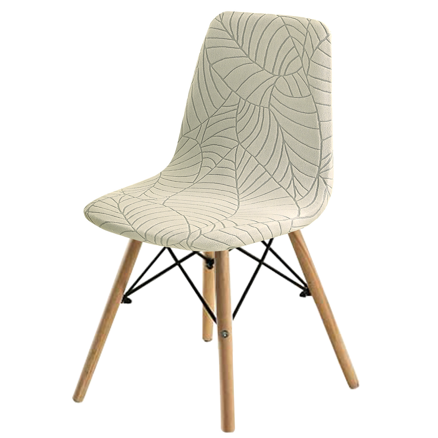 Amazon transfronterizo hoja jacquard Eames silla elástica cubierta nórdica moderna minimalista mesa de comedor silla cubierta