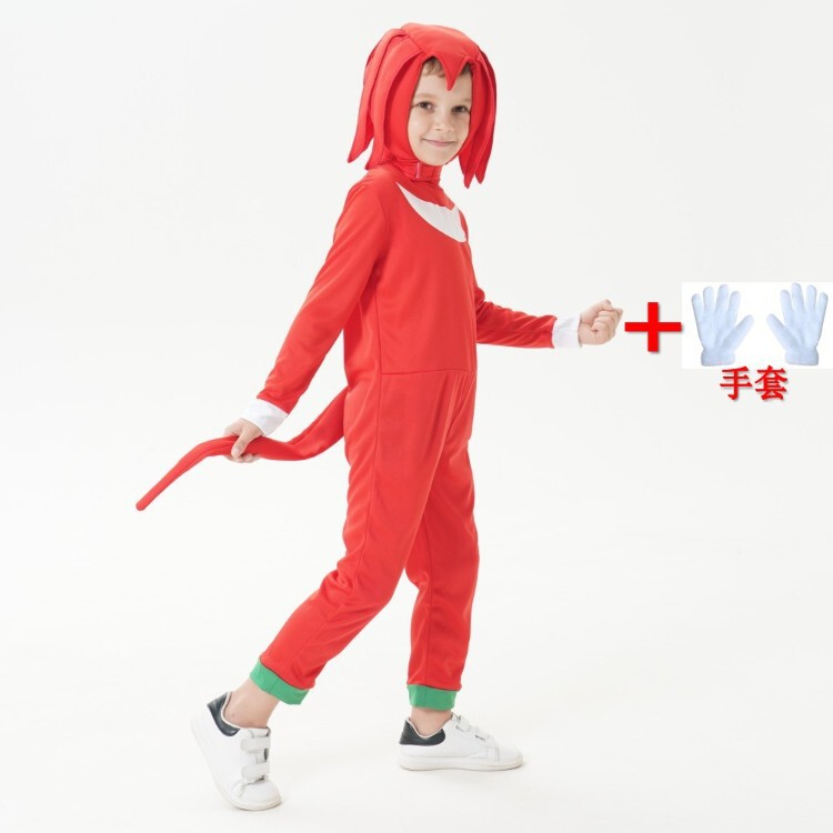 Red Sonic Knuckles cosplay costume for children, one-piece outfit for Halloween stage performance cosplay Red Sonic Knuckles cosplay costume for children, one-piece outfit for Halloween stage performance cosplay