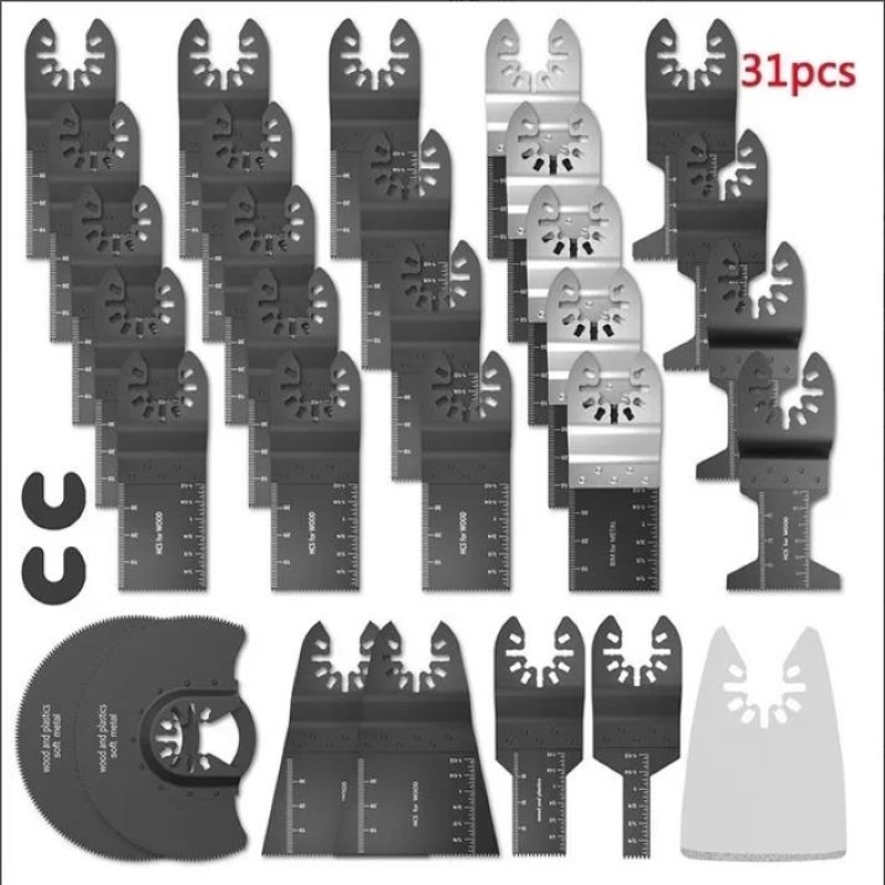31件/套万用宝刀头电动工具配件  多功能木工切割打磨直锯片套装