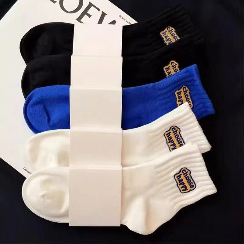 Socks men's autumn and winter deodorant tube socks letter student socks sports sweat-absorbent breathable men's socks casual Zhuji