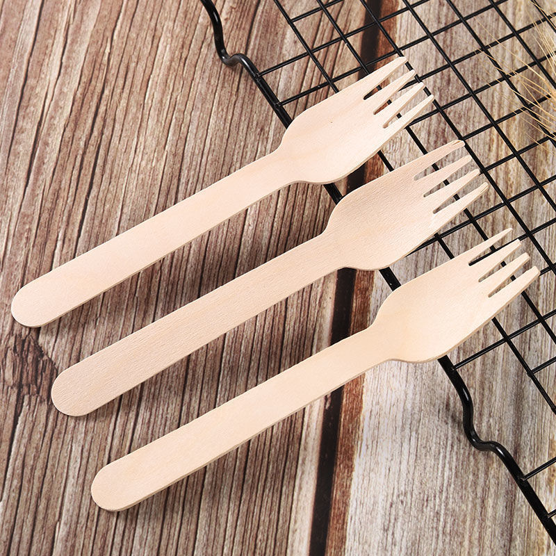 wholesale new pattern disposable Wooden spoon woodiness Knife and fork Ice cream scoop Mucha Wooden spoon Dessert Cake Spoon