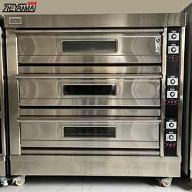 商业用烤箱 三层6盘9盘面包烤炉每层单独调温 烘炉平炉蛋糕烘焙店