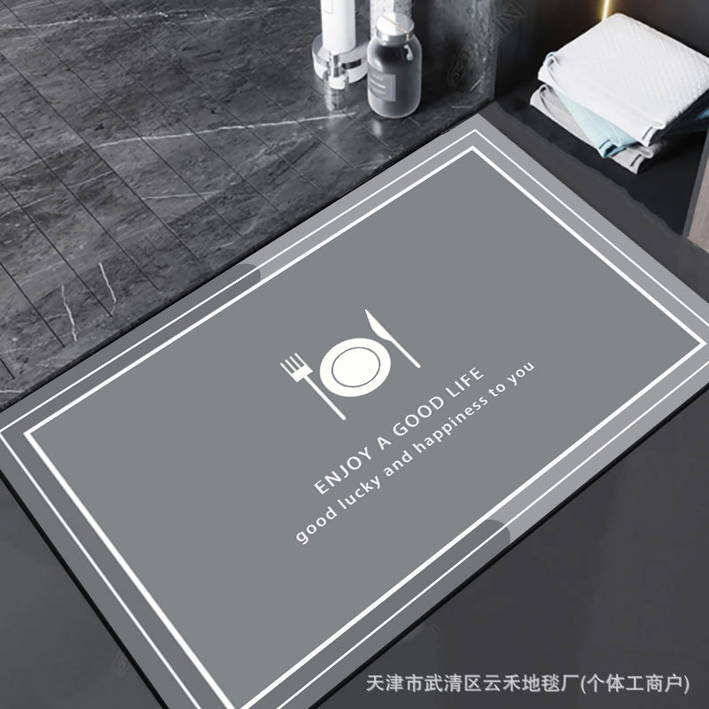 Transfronterizo simple almohadilla de suelo de baño de barro de diatomeas resistente al deslizamiento absorción de agua almohadilla de inodoro puerta de inodoro almohadilla de pie antisucia