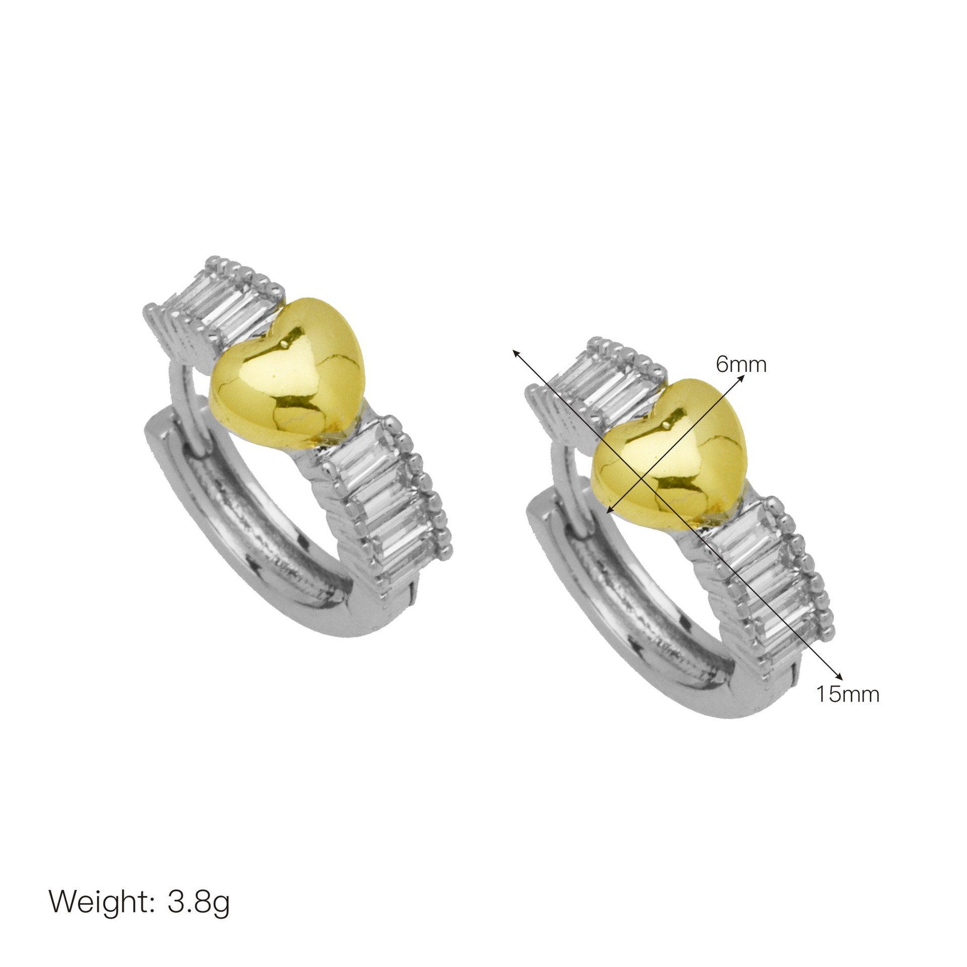 7g Weight Copper Ear Needle Material Earrings Classification 1 Pair Quantity Holiday, Daily Occasion Copper Material Cross, Heart Shape Pattern Women's Gender Elegant Style Copper Cross Heart Shape Elegant Earrings For Women's 5