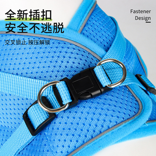 Cross-border pet leash dog rope pet chest and back strap reflective breathable dog chest and back walking cat rope cat harness