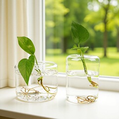小穴水耕ガラスボトル水耕緑植物花瓶卸売シンプルな高透明ガラスガラスフラワーアレンジメント