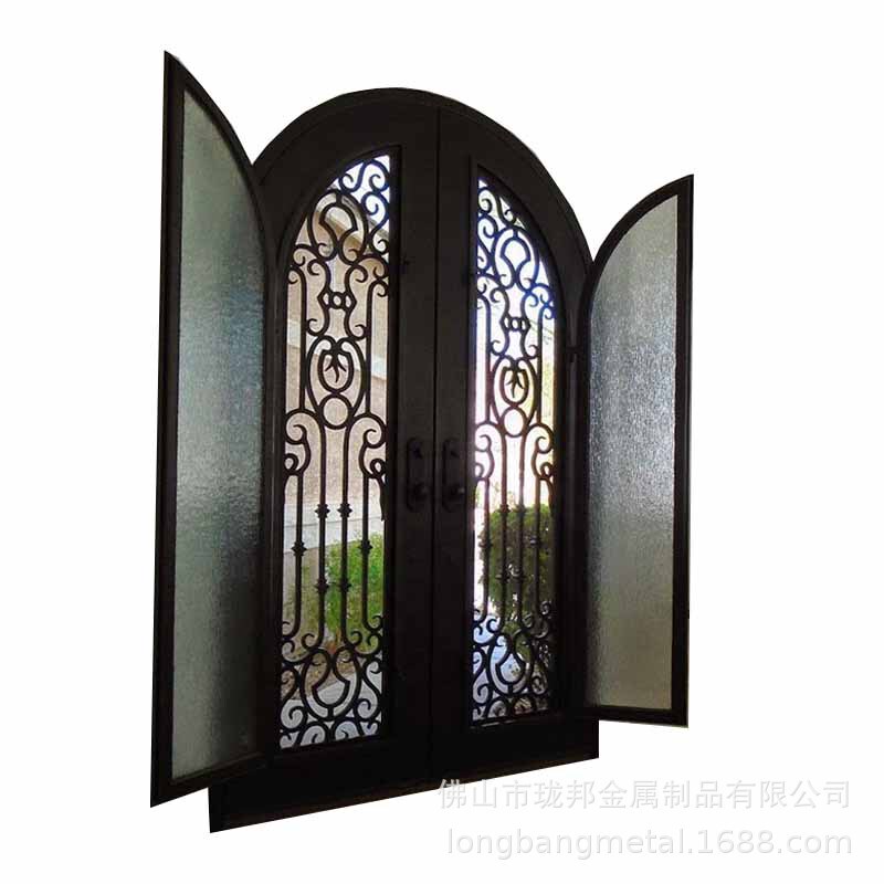 European-style wrought iron door high-end wrought iron door to figure CAD sound insulation pig iron wrought iron window screen iron door