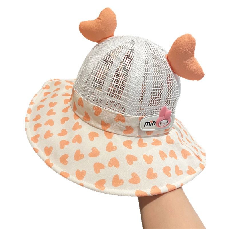 Sombrero para niños verano estilo fino malla transpirable sombrero grande parasol protector solar sombrero de pescador hombres y mujeres sombrero de lavabo de sol para bebés
