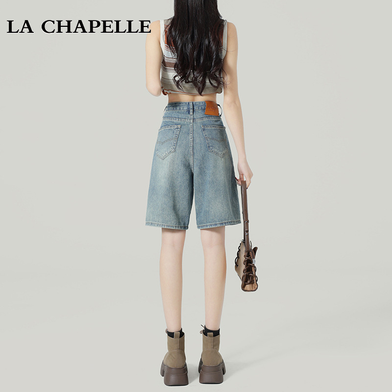 High-Waisted Denim Shorts for Women, Fall 2025 Trendy Versatile New Style, Loose Straight-Cut Shorts for Petite Figures, 5-Inch Length