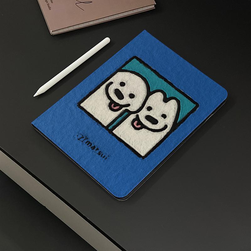 Blue Happy Puppy Protective Case 10Th Generation Tablet Full Cover Mini6 Case Air6/5 Book-Style Pro12.9/13