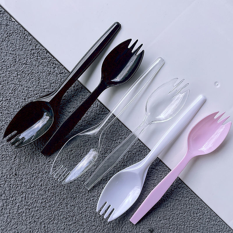 wholesale Spoon fork 7 disposable Fork spoon thickening Independent packing Cake Dessert Take-out food Ice cream Ice cream scoop