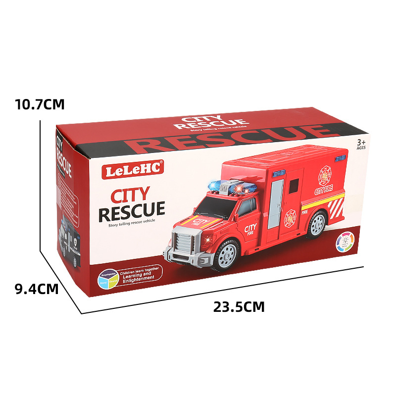 Coche de policía universal eléctrico para niños Luz de música Historia de cinturón Educación Temprana Camión de bomberos Policía especial Coche de juguete Venta al por mayor