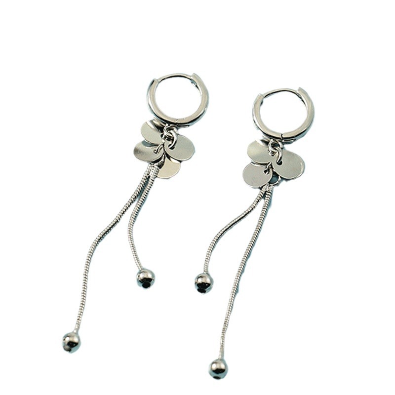 2021 nueva hebilla de oreja redonda elegante todo partido de alto grado simple borla cara larga que adelgaza la moda de las mujeres