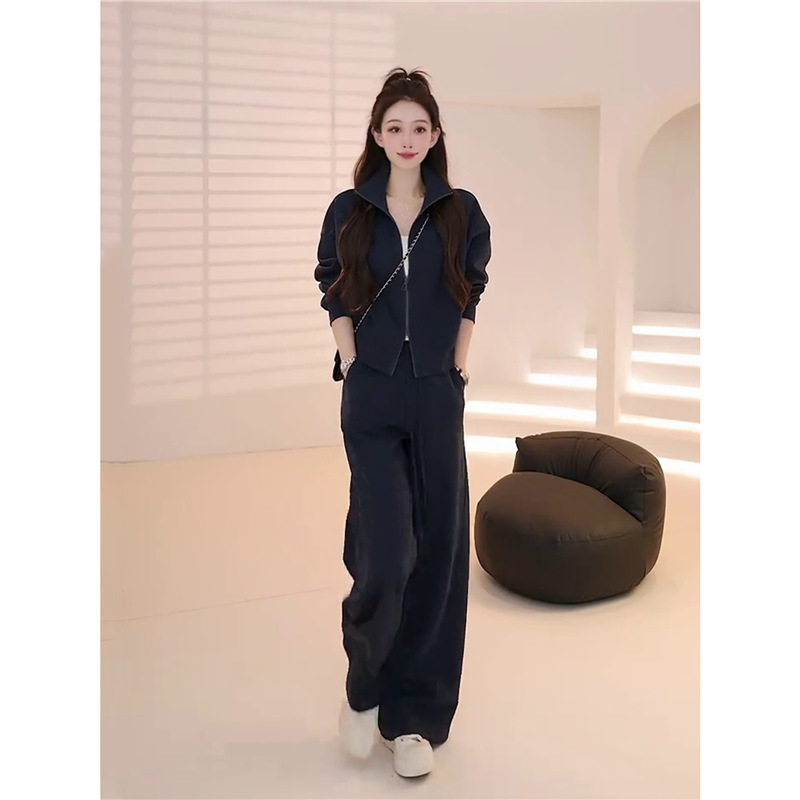 深圳南油早秋一整套韩系超火减龄显瘦运动休闲卫衣阔腿裤两件套女|undefined