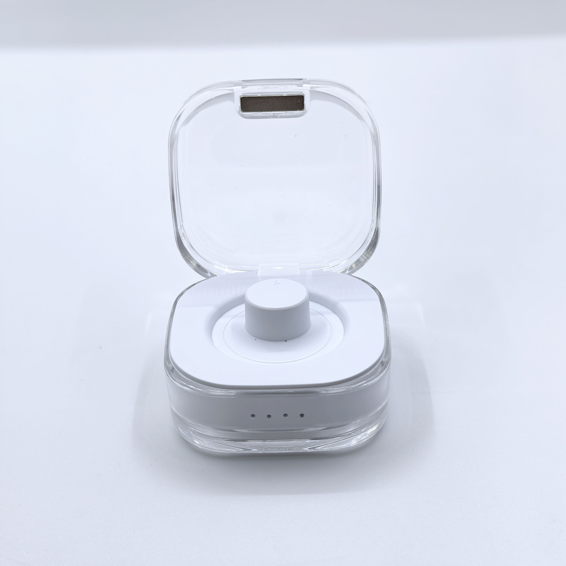 Smart Ring Magnetic Charging Case With Transparent Lid And Cable_voghion.com