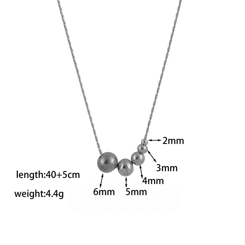 【xkn0328】23456 ball necklace steel color