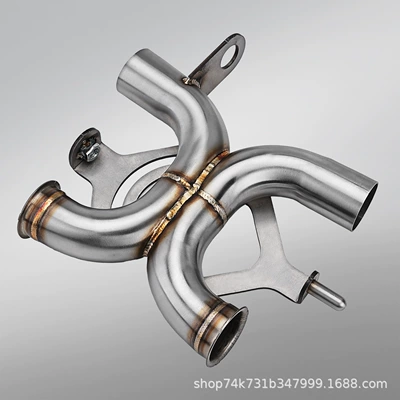 Suitable for Vintage Motorcycles Bonneville Triumph T100 T120 Stainless Steel Drum-Less Mid-Section Exhaust Pipe (Motorcycle exhaust pipe)