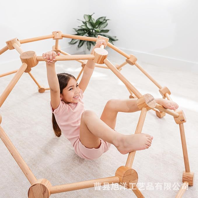 Wooden children's climbing frame, hemispherical climbing frame, dome spider web climbing frame, Montessori climbing frame