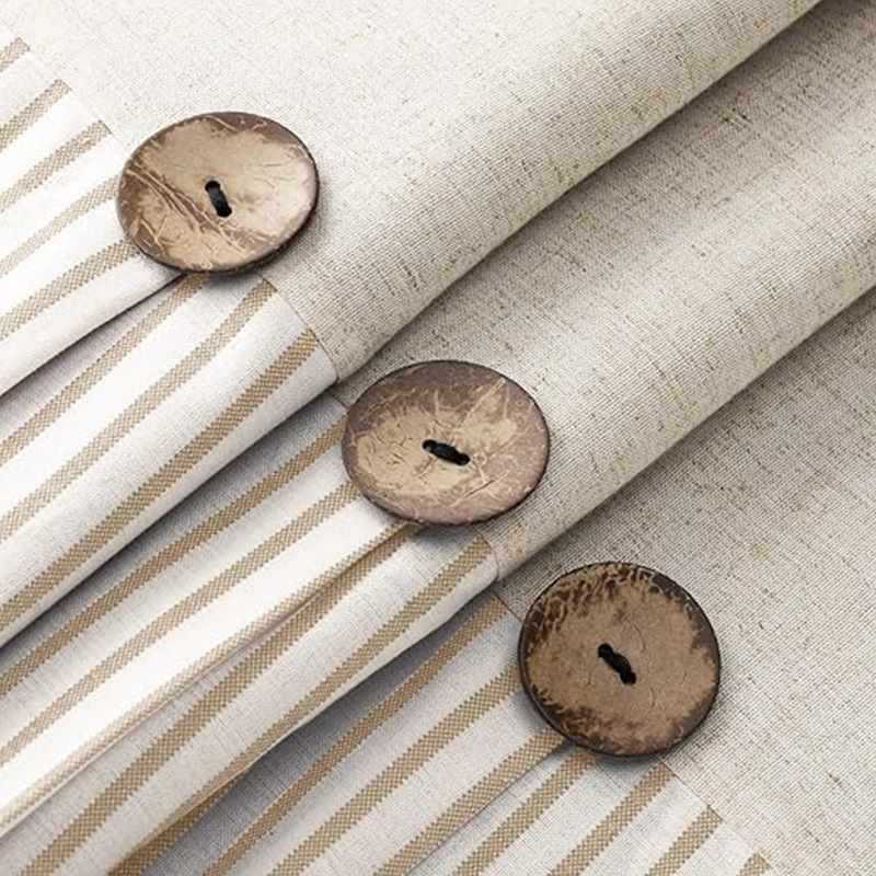 ✅ Buttoned Patchwork Skirted Bathroom Shower Curtain, Cotton and Linen Waterproof, Amazon Supply Cross-Border Buttoned Linen Bathroom Curtain