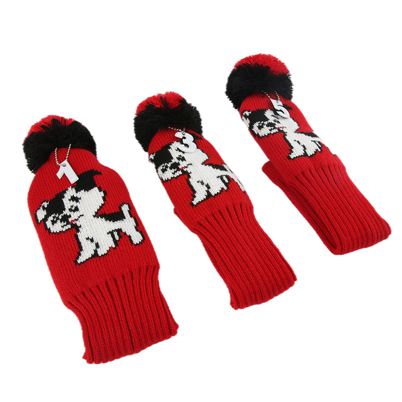 2024 nueva temporada de golf de lana de punto putter cubierta de poste de madera cubierta N ° 1 N ° 3 N ° 5 cubierta del club cubierta de la cabeza del polo