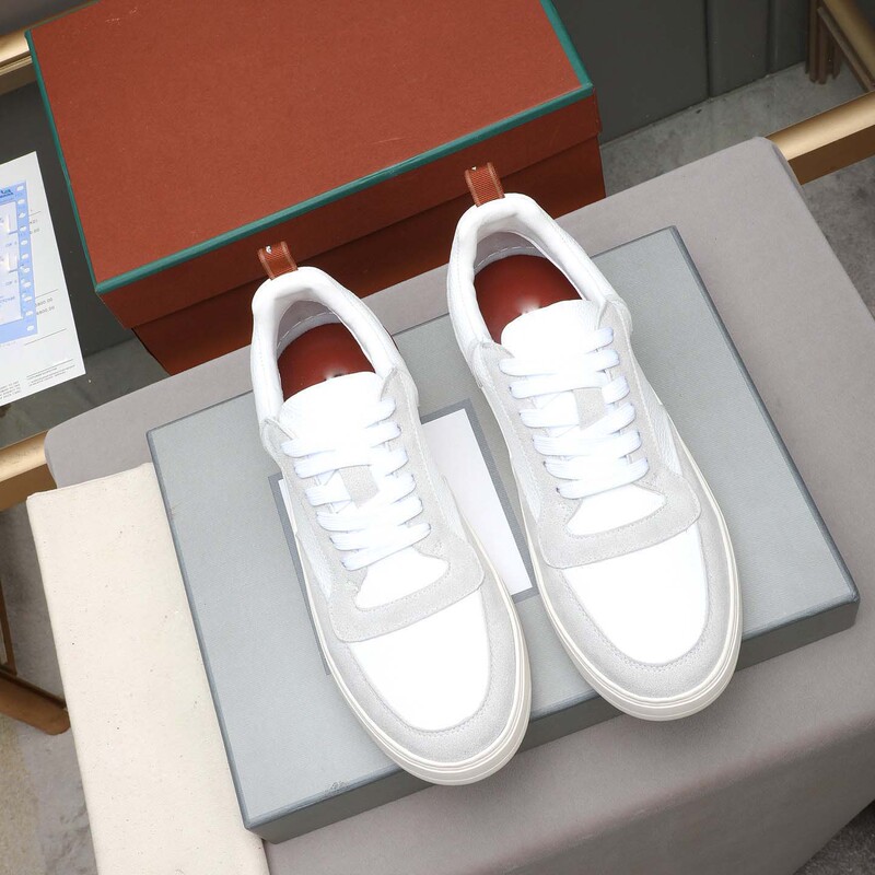 2025 New Style Cowhide Color-Blocking Luxury Trendy Textured Thick-Soled Low-Top Lace-Up Fashionable Business and Party Men's Shoes