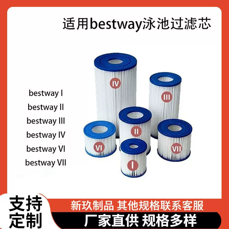 亚马逊泳池清洁滤芯过滤器适用BESTWAYVI兼容Lay-z-spa泳池过滤芯
