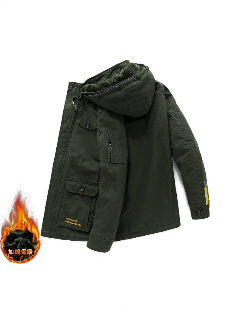 Chaqueta Térmica de Algodón para Hombre de Algodón, Forro Polar, Acolchado Térmico para Invierno