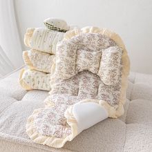 婴儿车垫子花边款遛娃推车棉坐垫宝宝纯棉秋冬靠垫四季通用