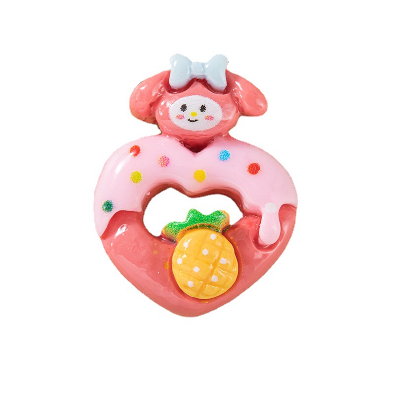 De dibujos animados de Sanrio amor donut resina accesorios lindo DIY crema pegamento caja del teléfono material horquilla al por mayor