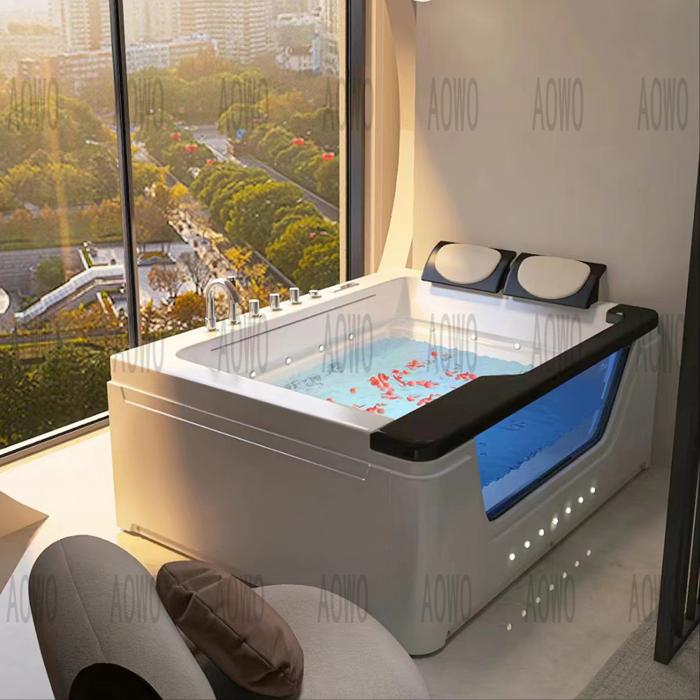 Acrílico pareja de surf jacuzzi cortina de agua cascada bañera doble 1700 * 1200 bañera doméstica